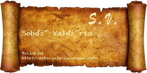 Sebő Valéria névjegykártya